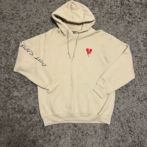 Riot Society Cream Hoodie with heart